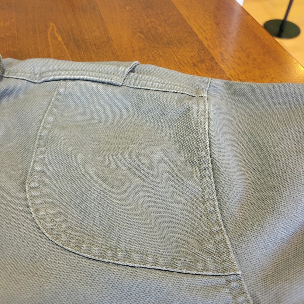 LL Bean Original Field Coat Mens Large Green Chore Jacket Blanket Flannel Lining - Picture 13 of 16